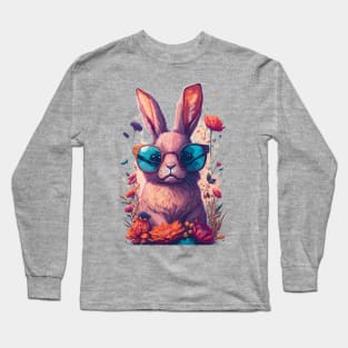Cool Rabbit Flower Long Sleeve T-Shirt